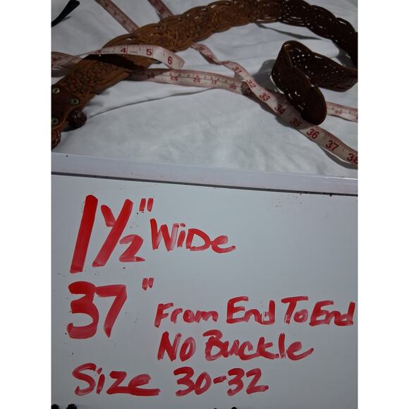 Vintage Y2K Weaved Leather Women's size 30"-32" Grunge Western Boho Casual Belt - Picture 12 of 12